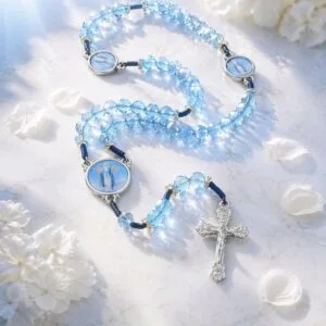 Terço de Cristal Azul